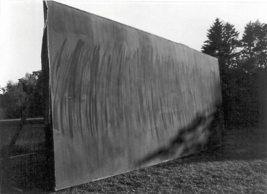 Tuchmalerei von Helmut Dirnaichner aus dem Jahr, 1978 Acryl auf Leinen; 365 x 800 cm